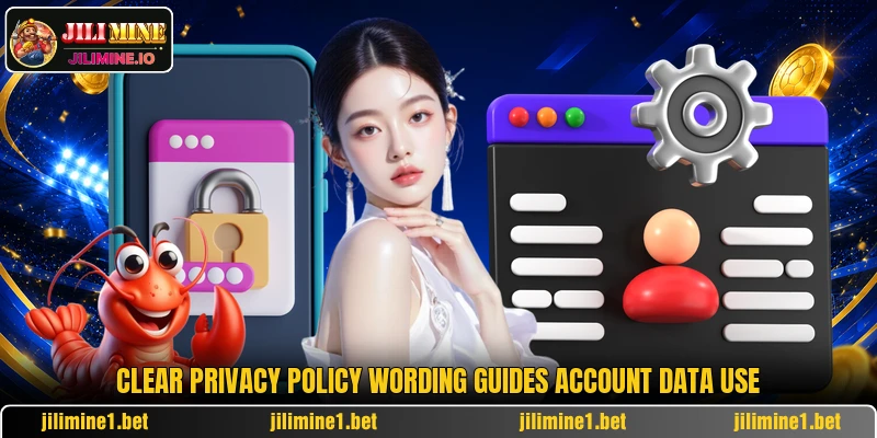 Clear privacy policy wording guides account data use