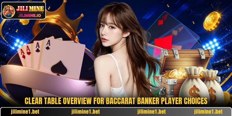 Clear table overview for baccarat banker player choices
