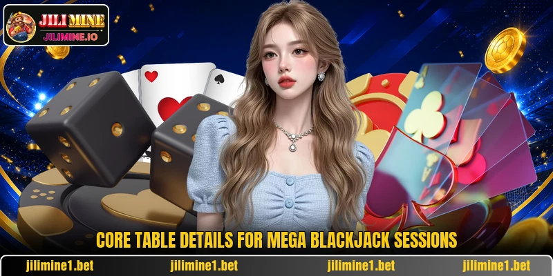 Core table details for Mega Blackjack sessions
