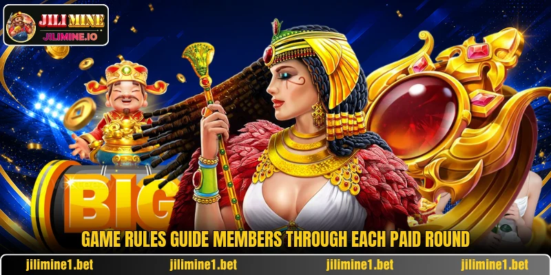 Game rules guide members through each paid round Game rules guide members through each paid round