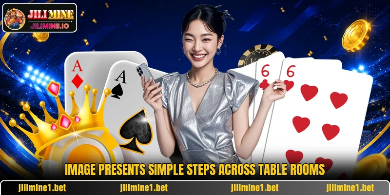 Image presents simple steps across table rooms Image presents simple steps across table rooms