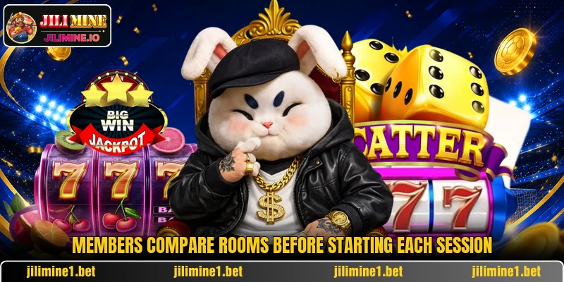 Members compare rooms before starting each session
