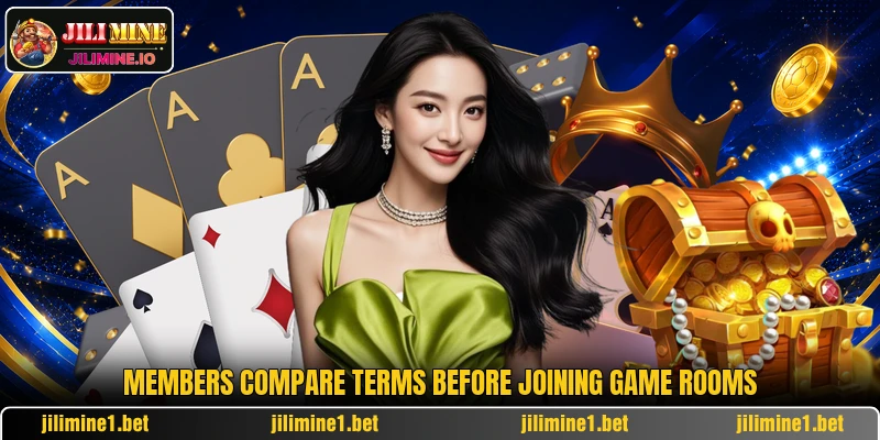 Members compare terms before joining game rooms