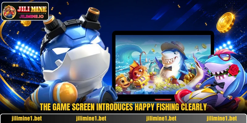 The game screen introduces Happy Fishing clearly